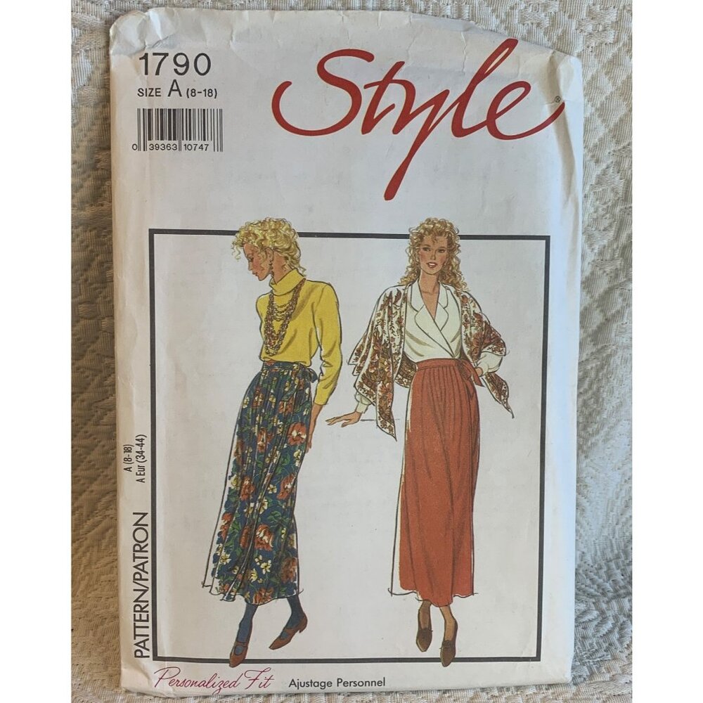 Style Misses Wrap Skirt Sewing Pattern Size 8 10 12 14 16 18 1790 - uncut